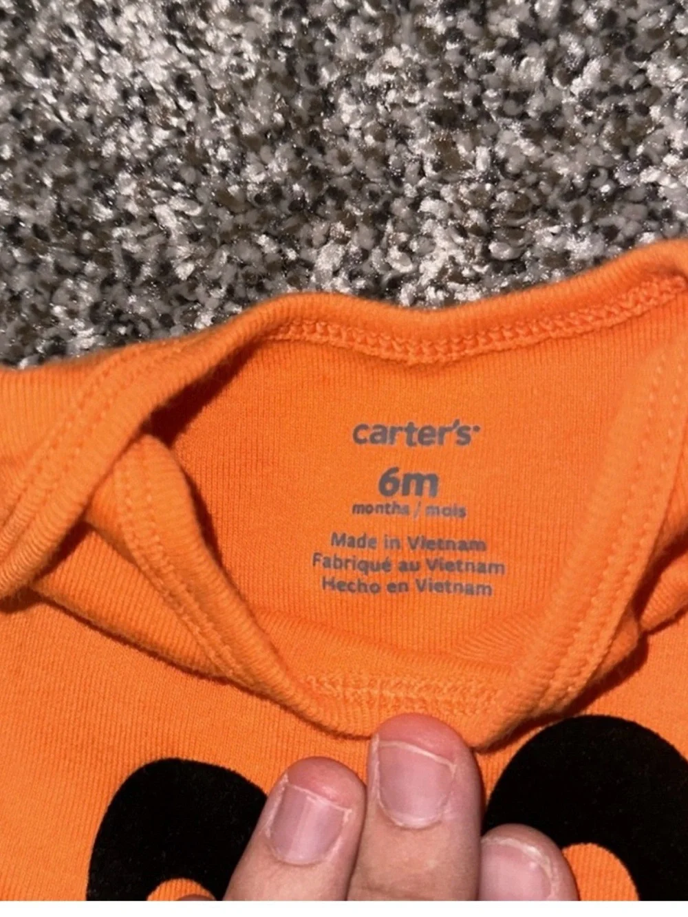 Carter's Orange Pumpkin Face Open Footed One-Piece